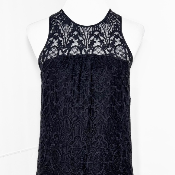 Joie Black Floral Scroll Lace Sleeveless LBD Sheath Mini Cocktail Dress - Picture 10 of 14